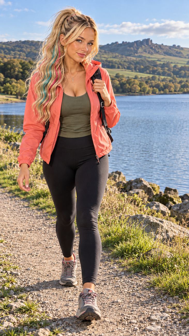Portrait of Trixy with a backdrop inspired by Tittesworth Reservoir