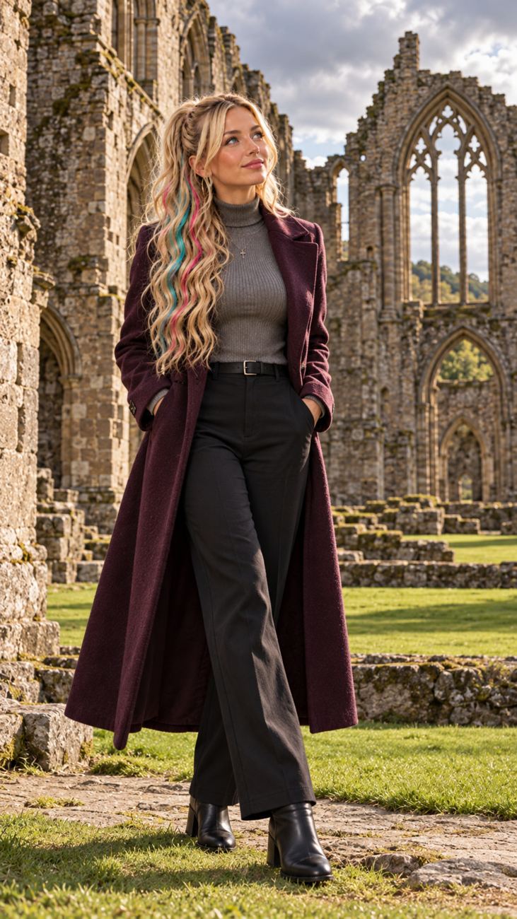 Portrait of Trixy with a backdrop inspired by Croxden Abbey