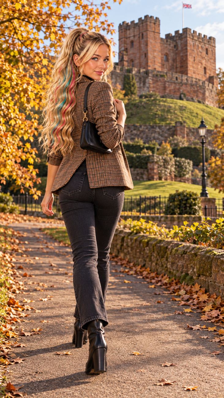Portrait of Trixy with a backdrop inspired by Tamworth Castle