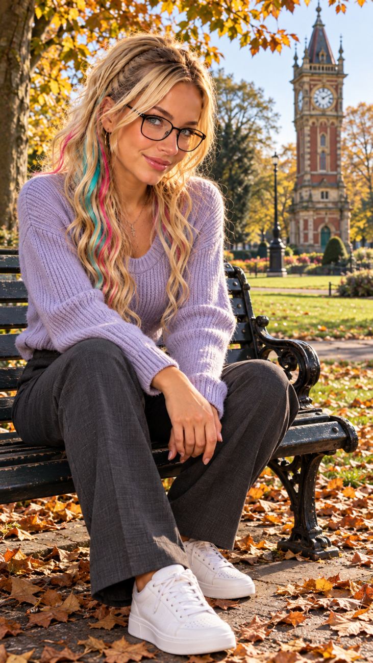 Portrait of Trixy with a backdrop inspired by Queens Park Crewe