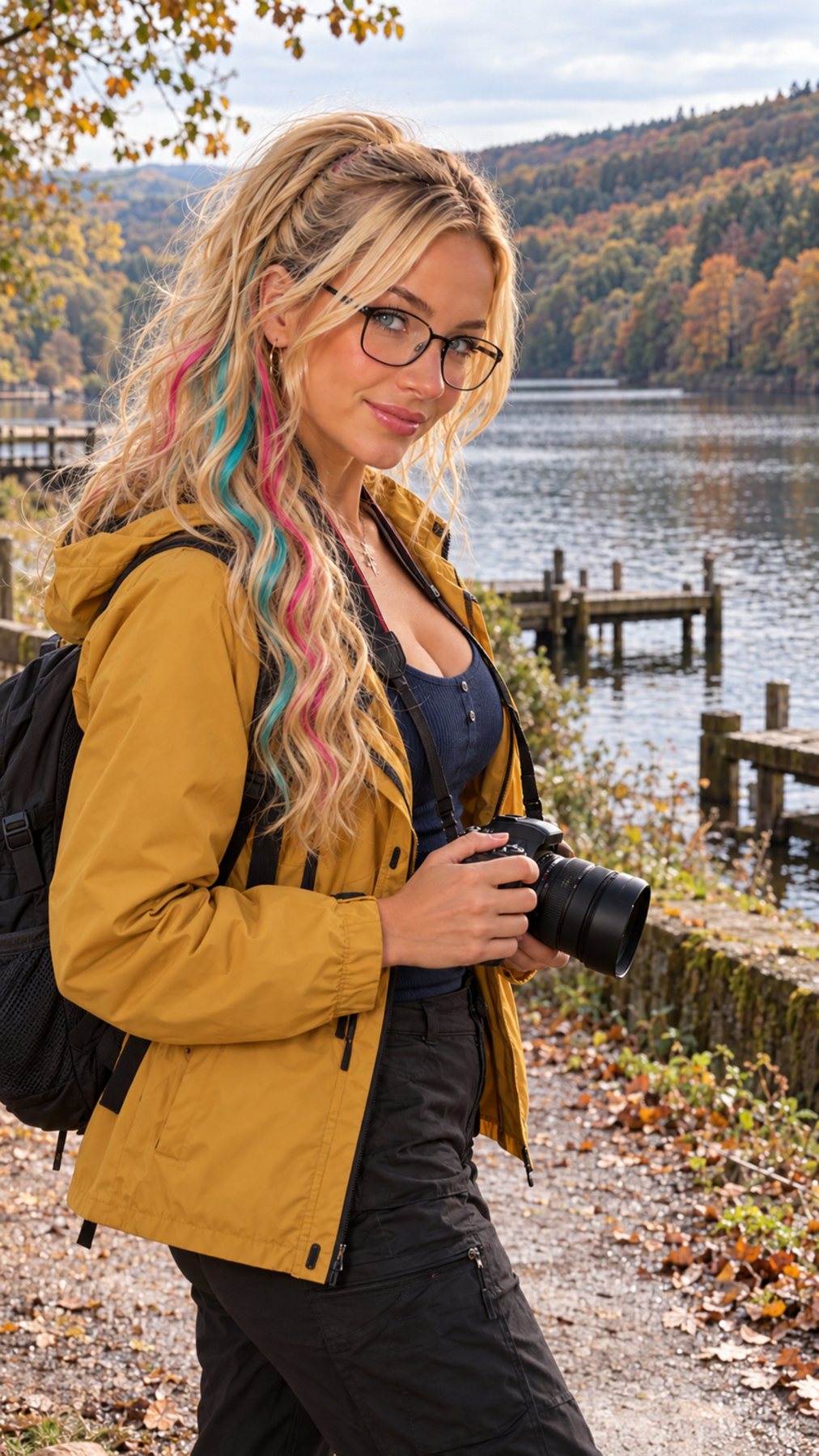 Fictional portrait of Trixy at a lakeside setting